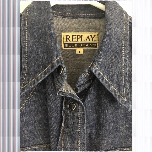 REPLAY denim button down 💙 - Picture 3 of 5